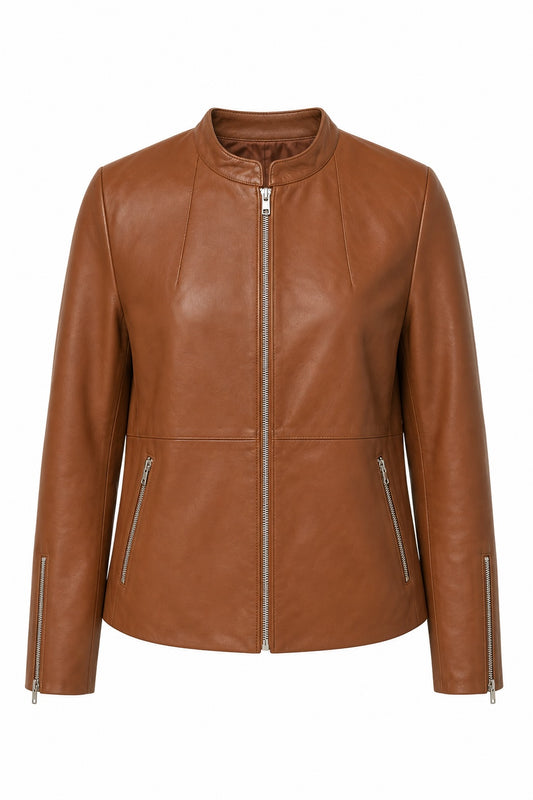 HUDSON LEATHER BOMBER JACKET HUSK