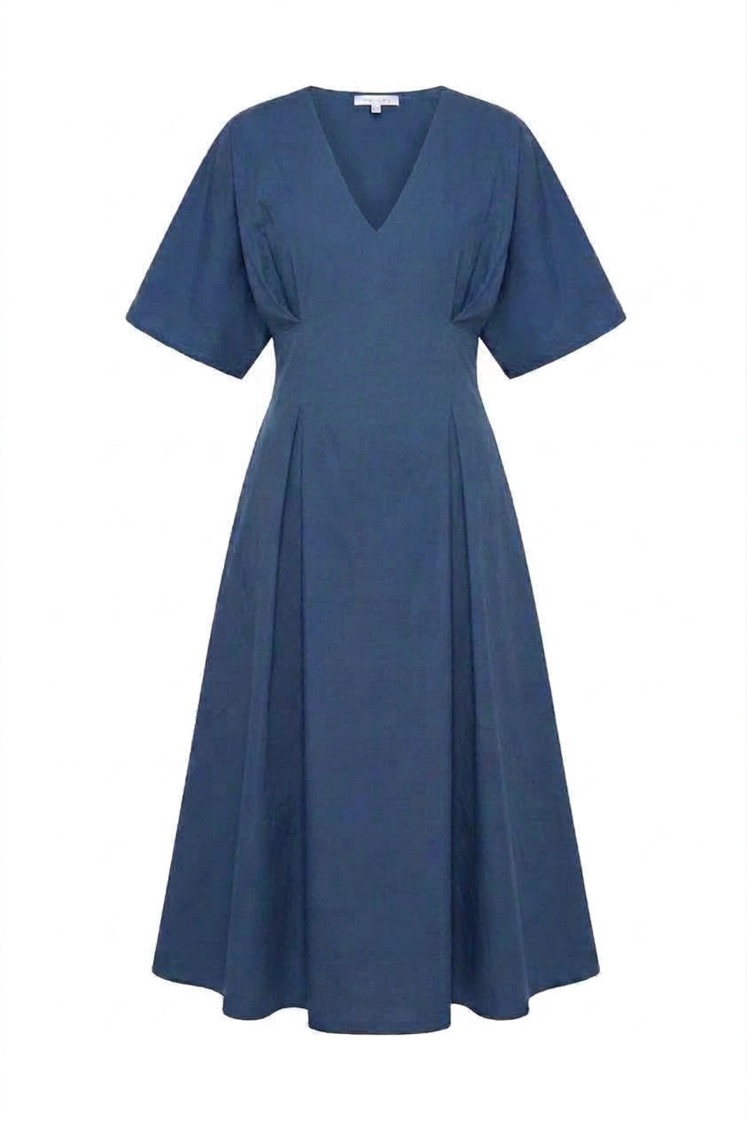 TIBI PLEAT WAIST DRESS- Petrol