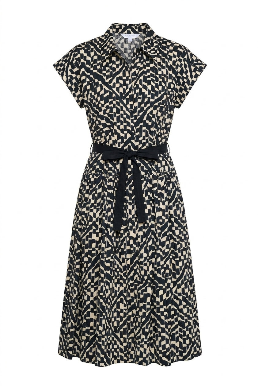 ALGERIA DOLMAN SLEEVE SHIRT DRESS- Black