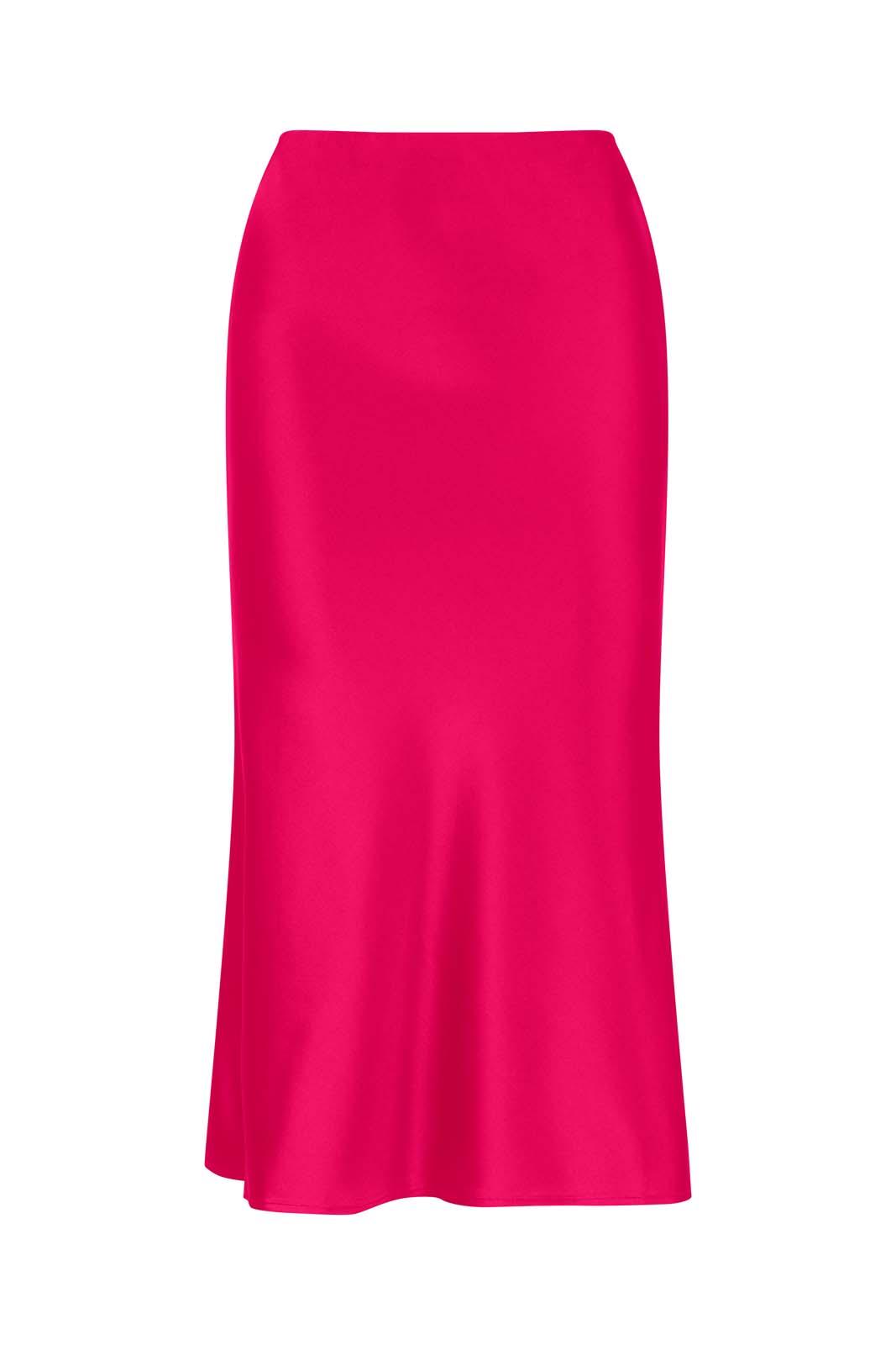 LIGHTNESS OF BEING SILK BIAS SKIRT MAGENTA