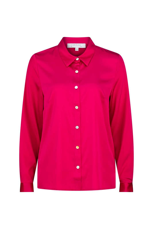 LIGHTNESS OF BEING SILK CLASSIC SHIRT MAGENTA