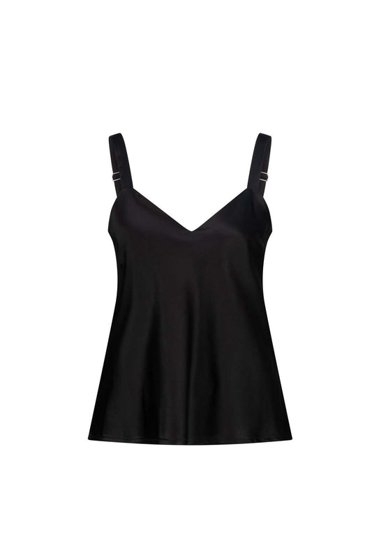 LIGHTNESS OF BEING SILK BIAS CAMI BLACK
