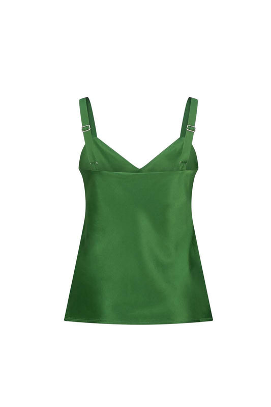 LIGHTNESS OF BEING SILK BIAS CAMI FOREST