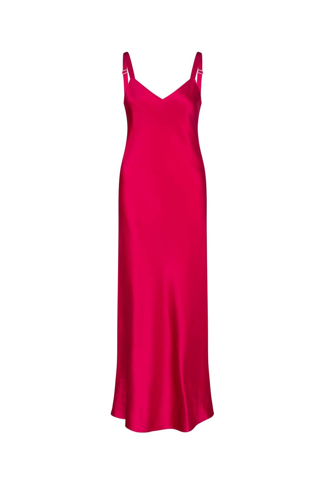 LIGHTNESS OF BEING BIAS SLIP DRESS MAGENTA