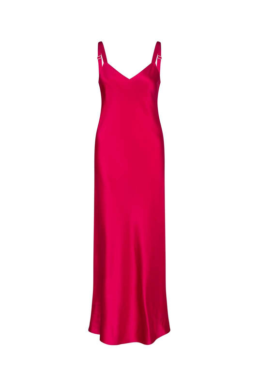 LIGHTNESS OF BEING BIAS SLIP DRESS MAGENTA