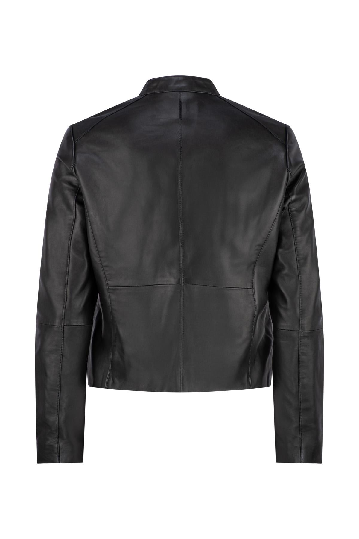 HUDSON LEATHER BOMBER JACKET BLACK