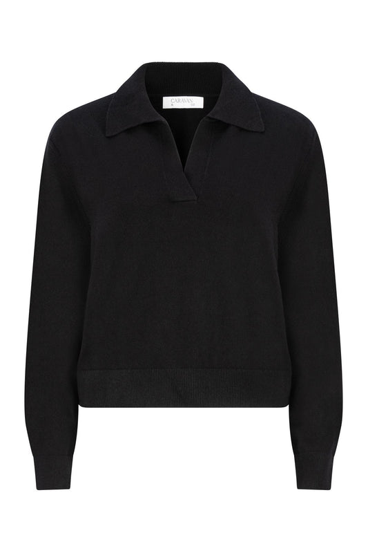 POLO NECK MERINO BLACK