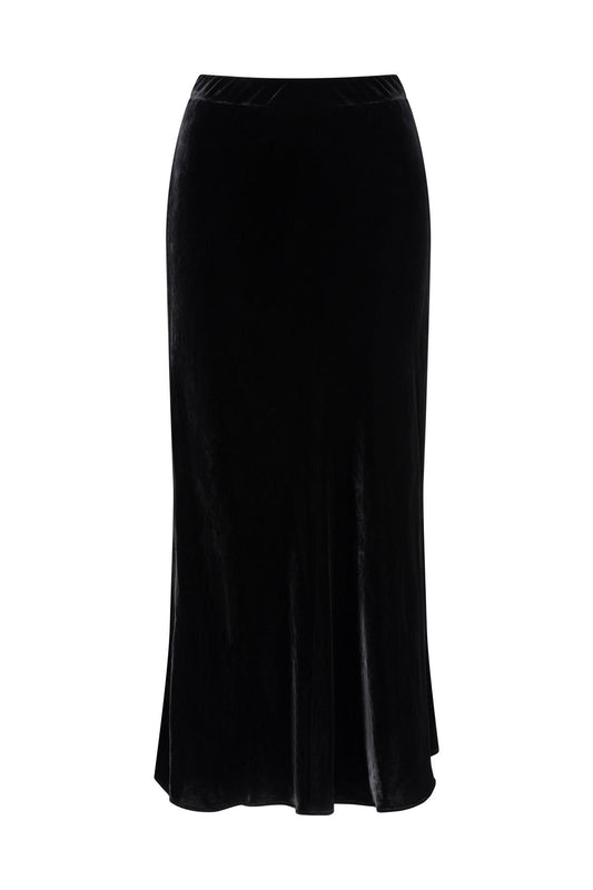 VALENTINE VELVET SKIRT - BLACK