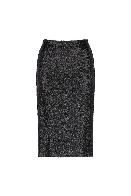 SEQUIN PENCIL SKIRT BLACK