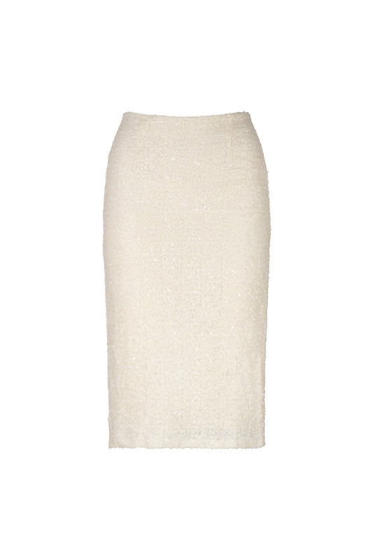 SEQUIN PENCIL SKIRT ALABASTER