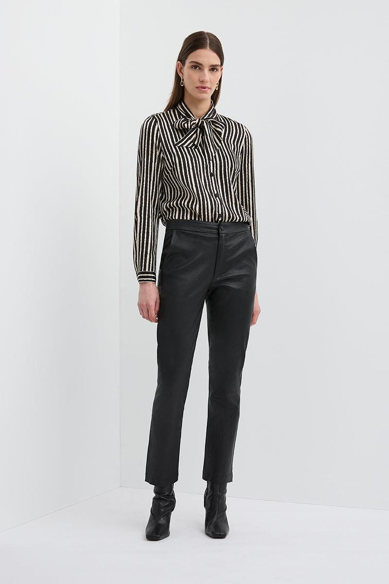 STRIPE BOW BLOUSE