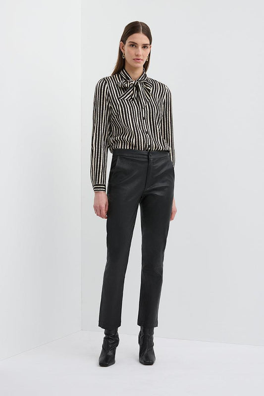 STRIPE BOW BLOUSE