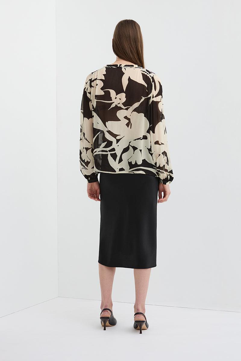 VINCENT BALLOON SLEEVE BLOUSE- black