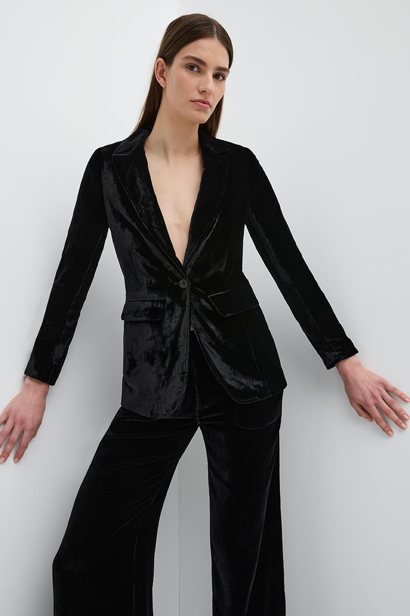 VALENTINE VELVET SLOUCH PANT BLACK