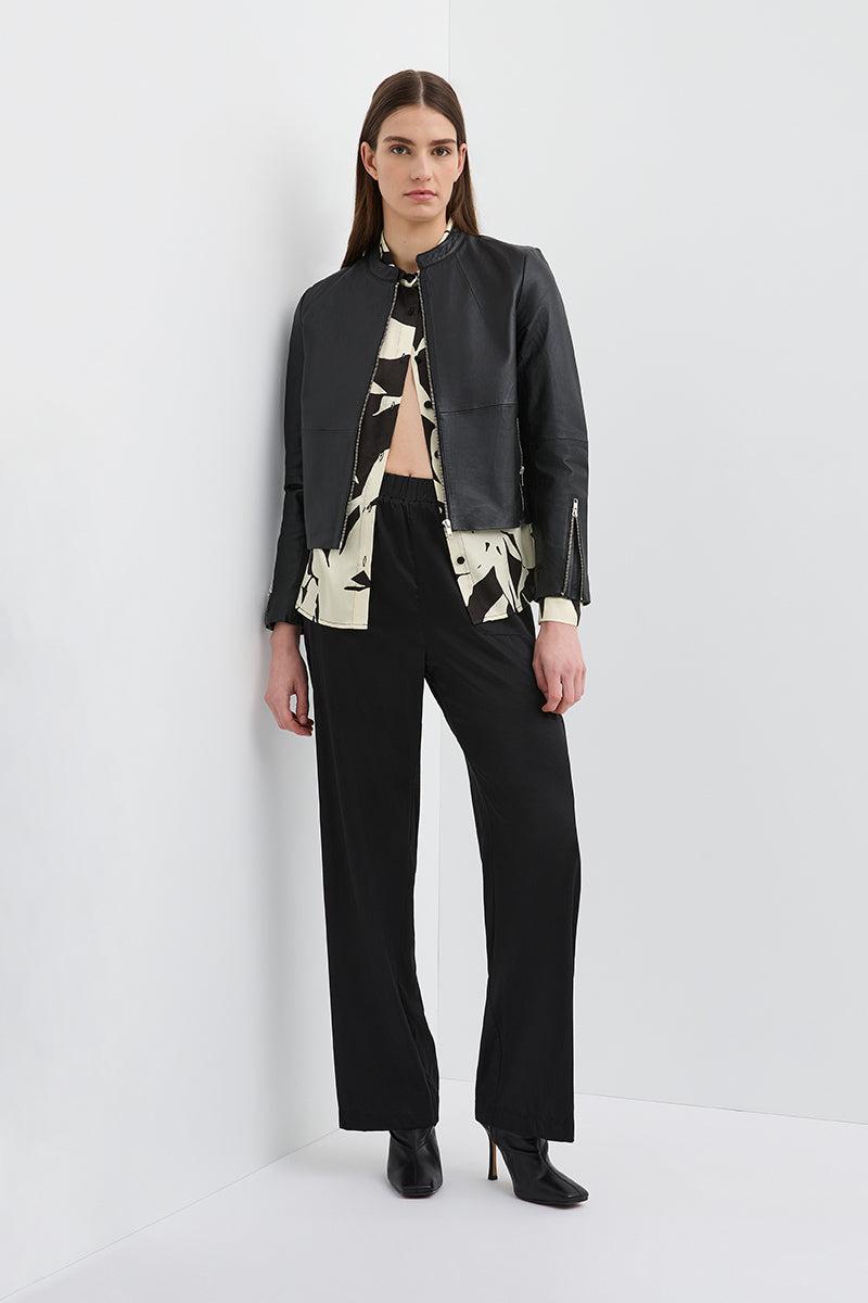 VINCENT CLASSIC SILK SHIRT BLACK