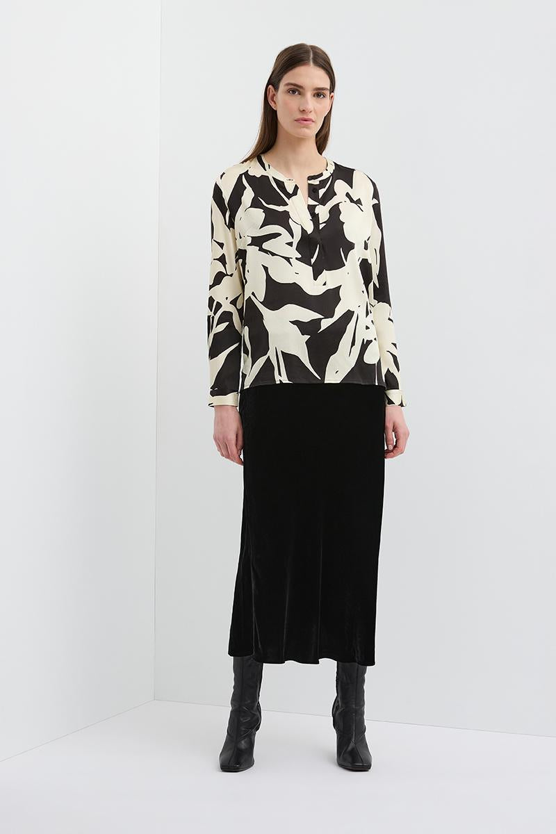 VINCENT SILK BLOUSE FLORAL BLACK