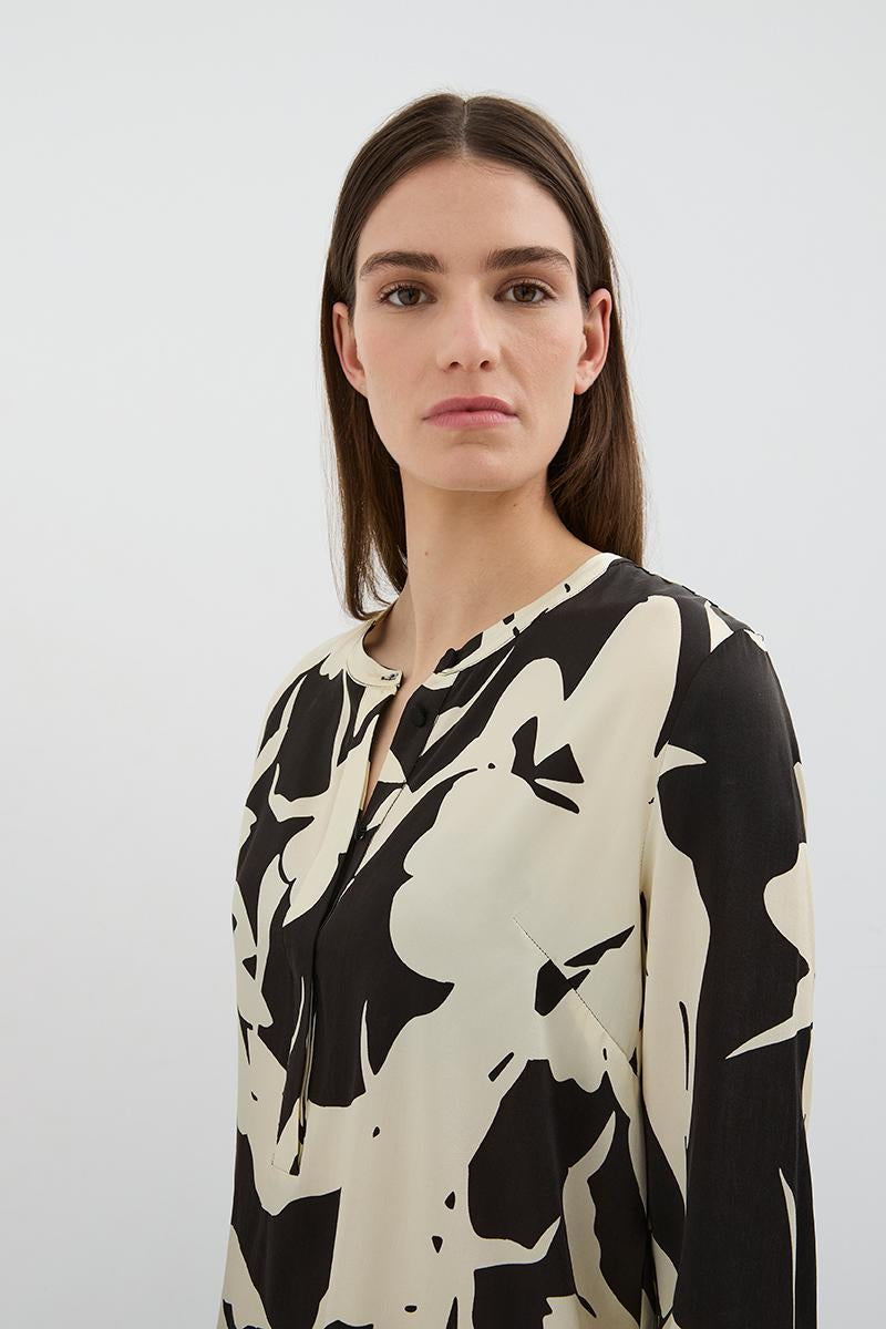VINCENT SILK BLOUSE FLORAL BLACK
