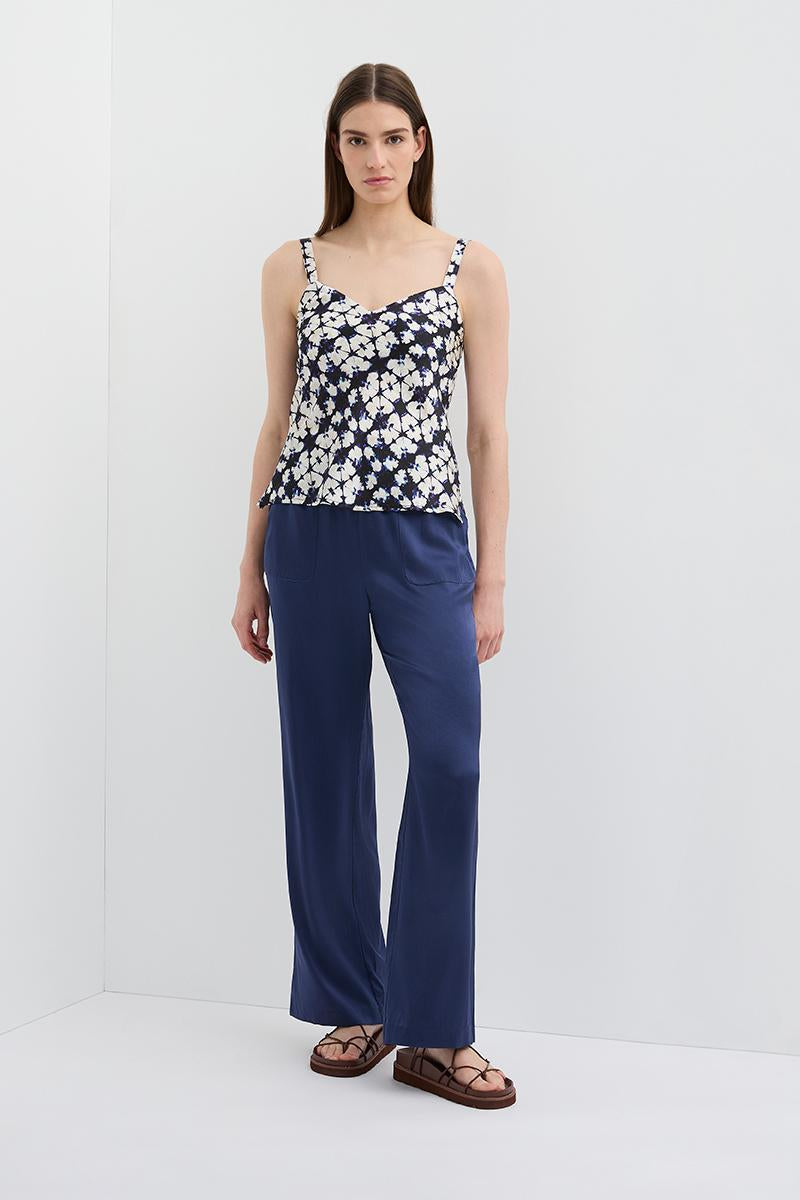 LIGHTNESS OF BEING SILK SLOUCH PANT MIDNIGHT