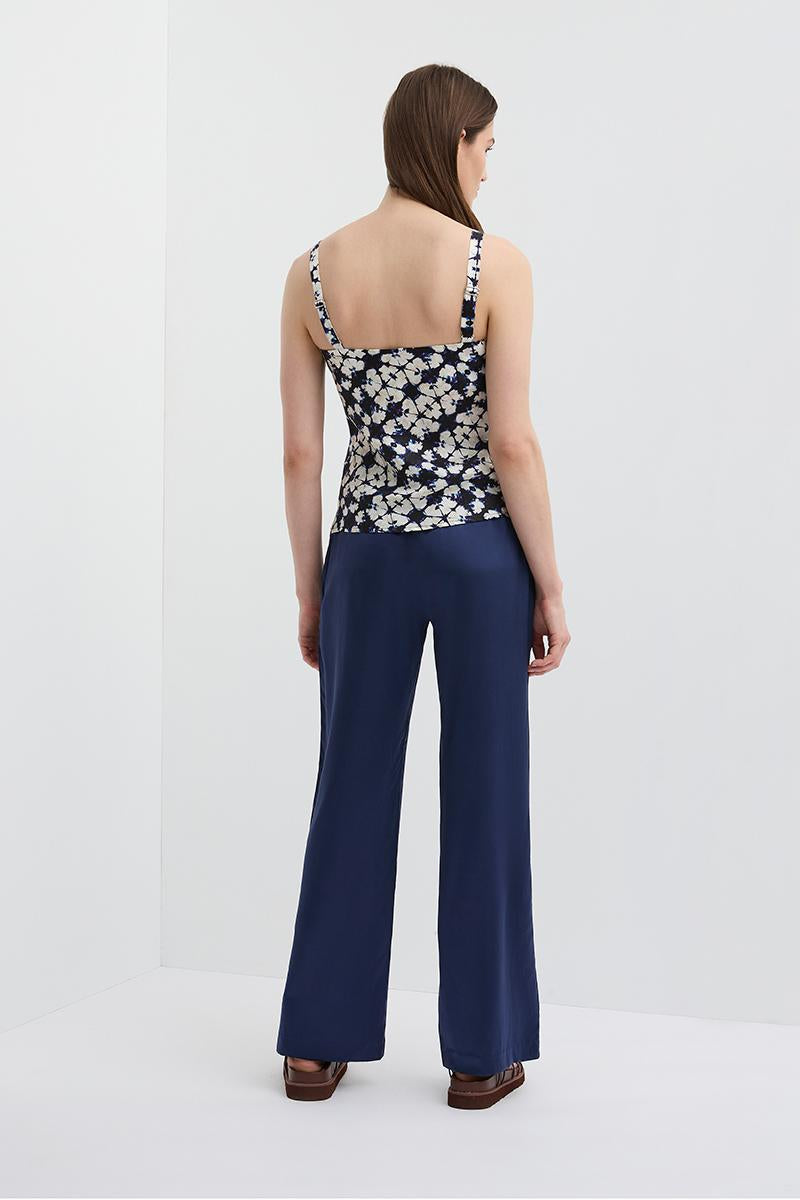 LIGHTNESS OF BEING SILK SLOUCH PANT MIDNIGHT