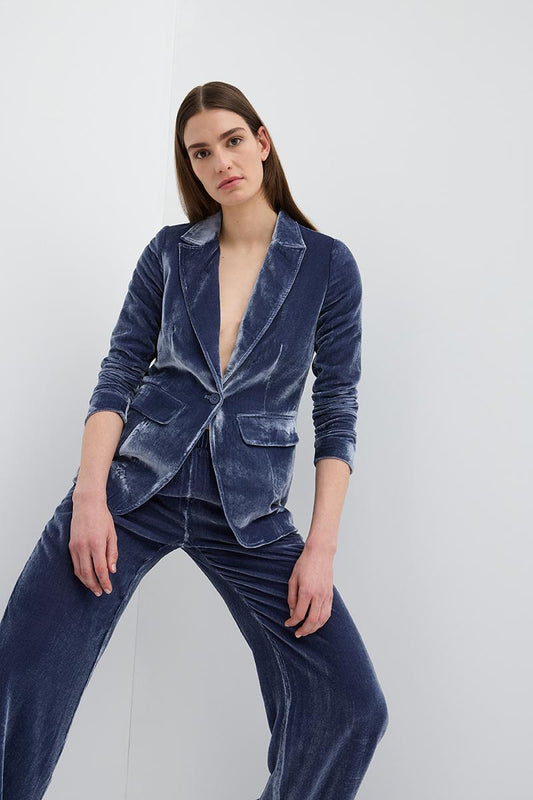VALENTINE VELVET SLOUCH PANT - MIDNIGHT