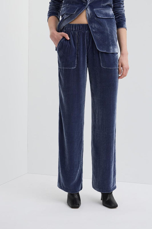VALENTINE VELVET SLOUCH PANT - MIDNIGHT