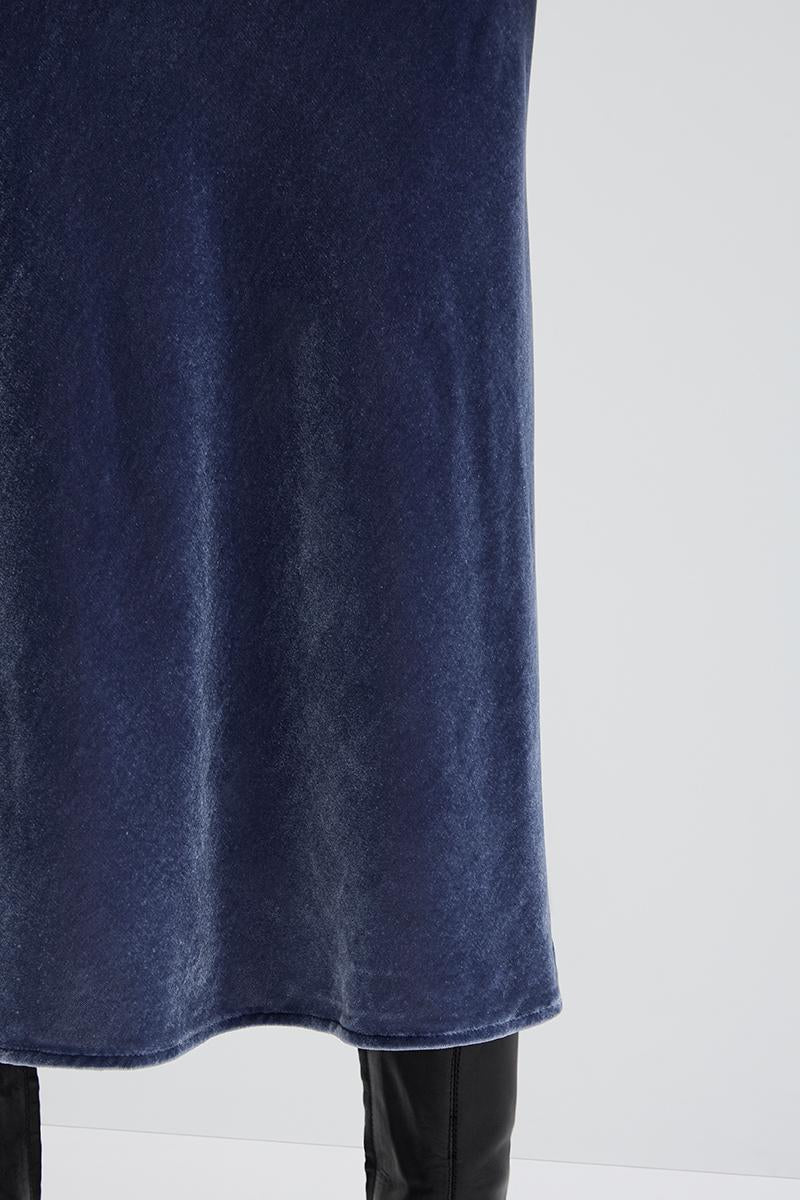 VALENTINE VELVET SKIRT -NAVY