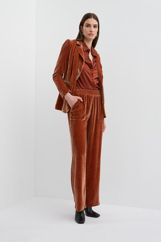VALENTINE VELVET SLOUCH PANT RUST