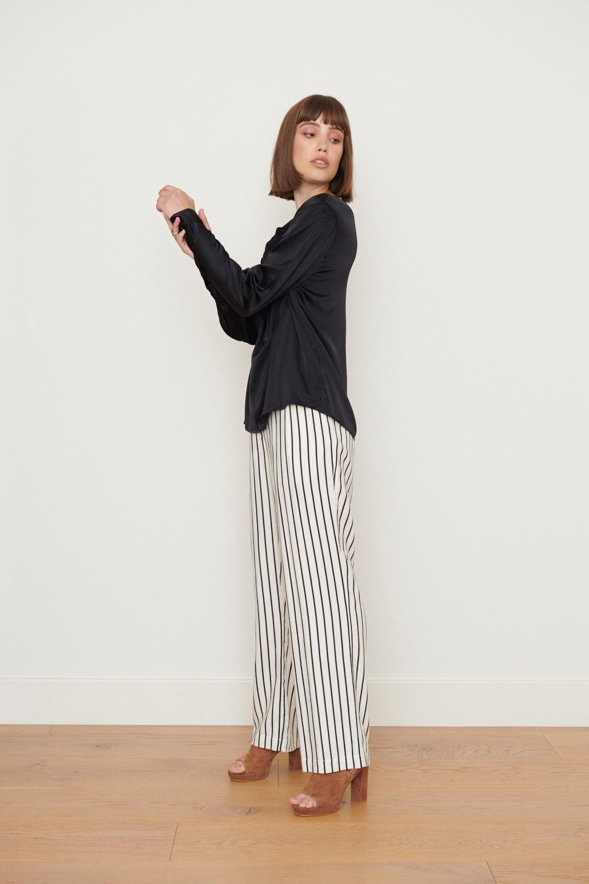 Caravan + Co Pant Bria Linen Pant - Wide stripe