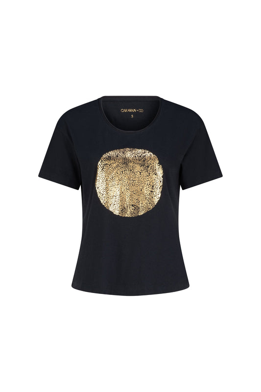 Caravan + Co Shirts & Tops MOON PRINT SHORT SLEEVE T-SHIRT - Black