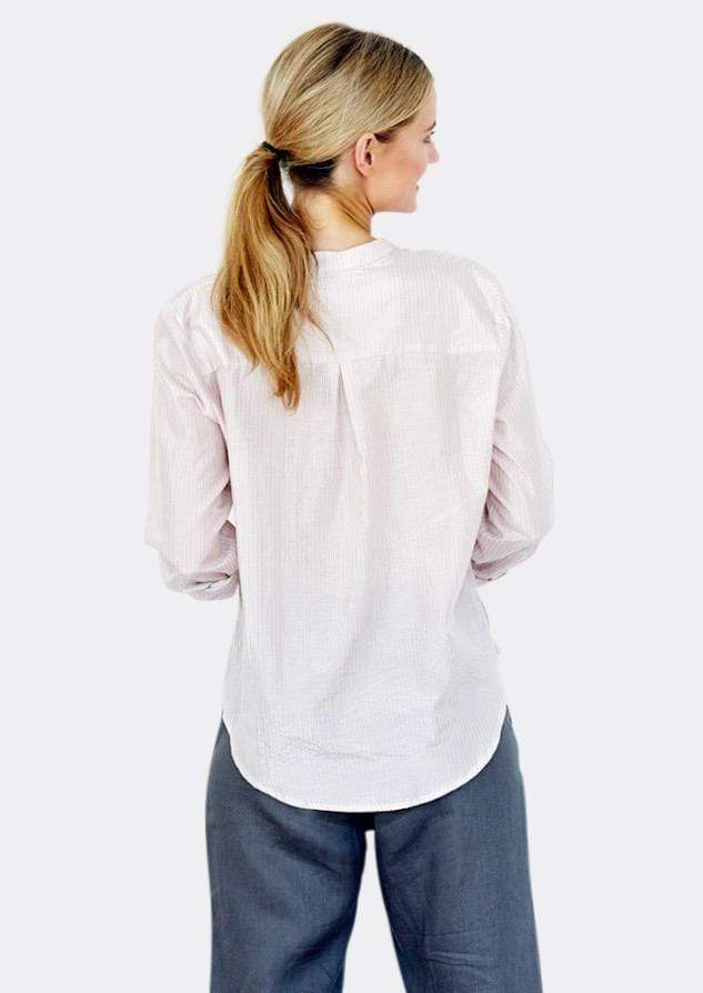 Caravan + Co Tops Elle Classic Shirt in Pink Self Stripe